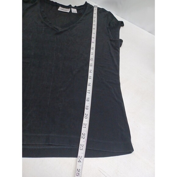 CHICO'S Travelers Black V Neck Short Sleeve Pullover Top 2 / L - Picture 7 of 9